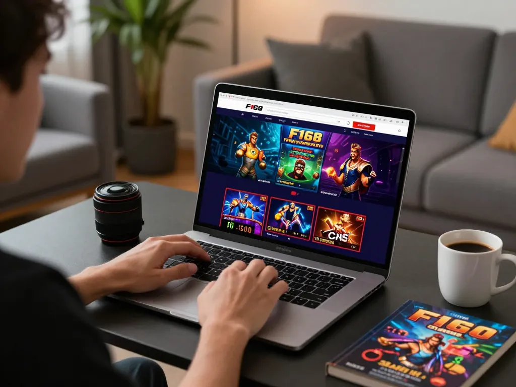 Engaging with the trang chủ F168 online casino games in a cozy home setting.