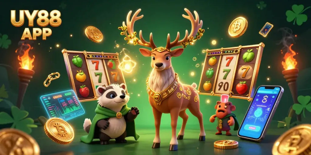 Experience the thrill of gaming with UY88 APP featuring unique characters and rich casino elements.