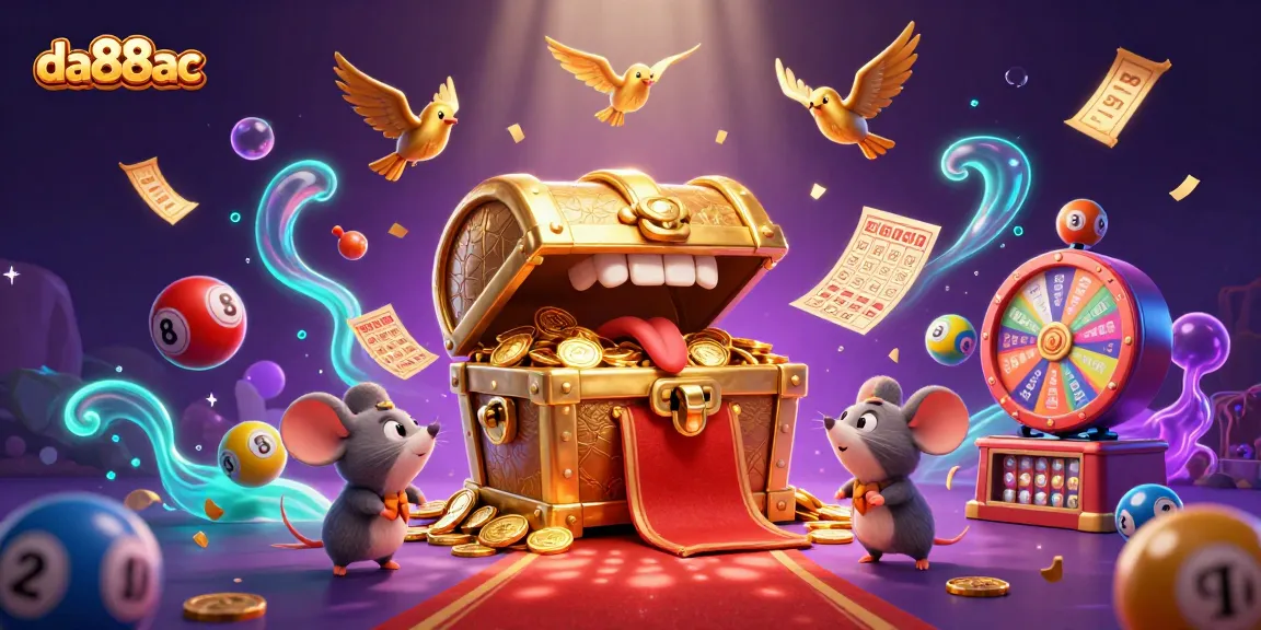 Engage with da88ac's thrilling lottery scene showcasing vibrant games and inviting treasures.