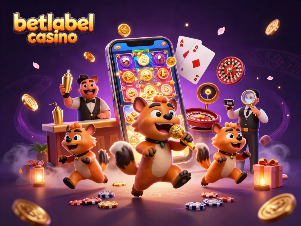 Experience the thrill of betlabel casino with lively hyenas in a vibrant gambling scene.