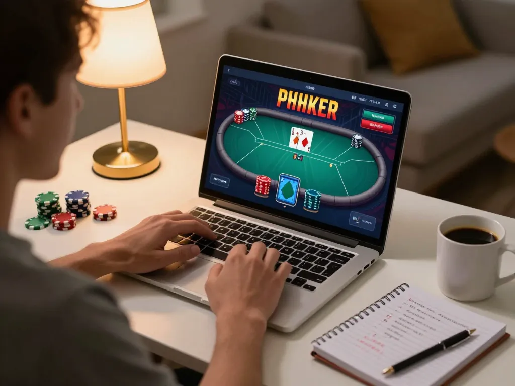Engaging moment using nhà cái 88vv for online poker gaming at home with personal strategies.