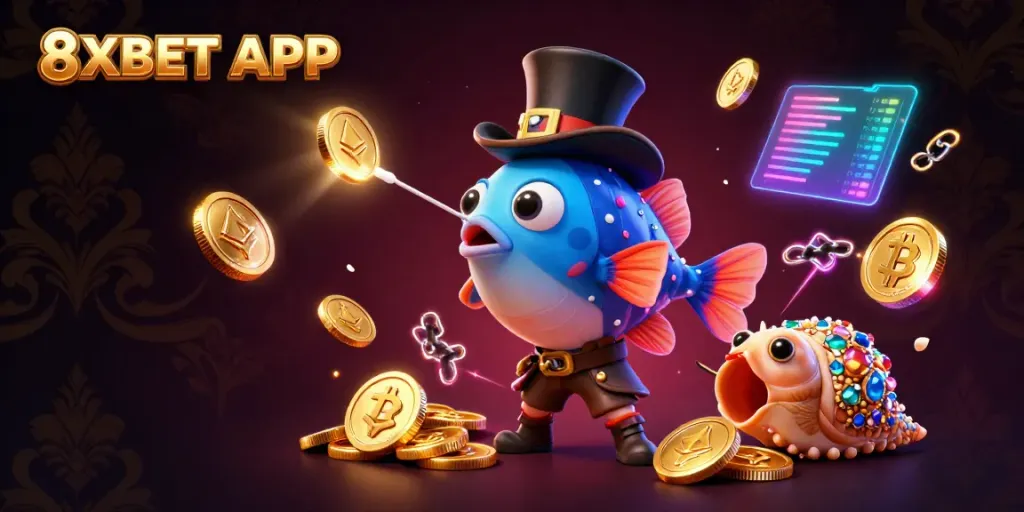 Experience thrilling gameplay with the 8XBET APP featuring lively characters and vibrant casino elements.