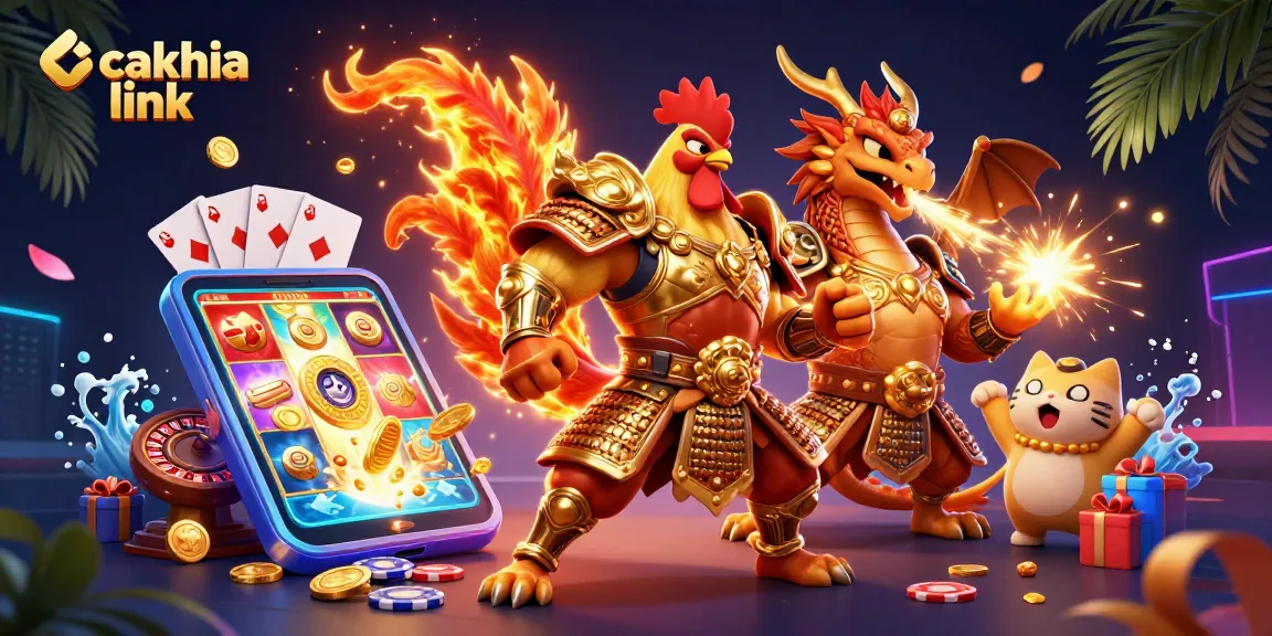 Experience winning strategies with cakhia link in this dynamic gambling-themed illustration.
