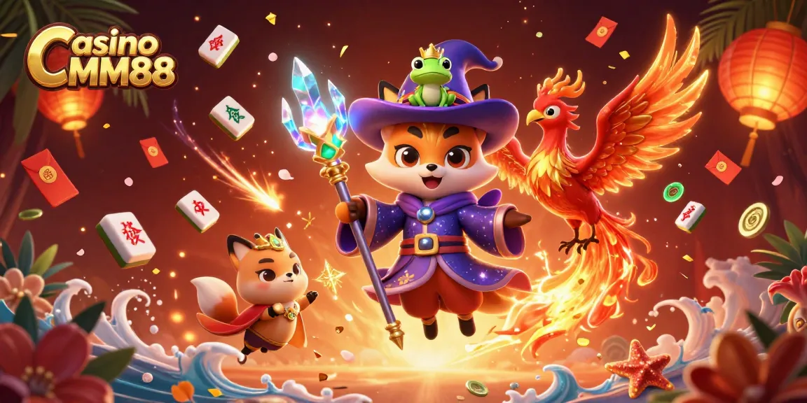 Engage in thrilling gaming adventures at Casino MM88 with a dynamic 3D scene of magical characters.