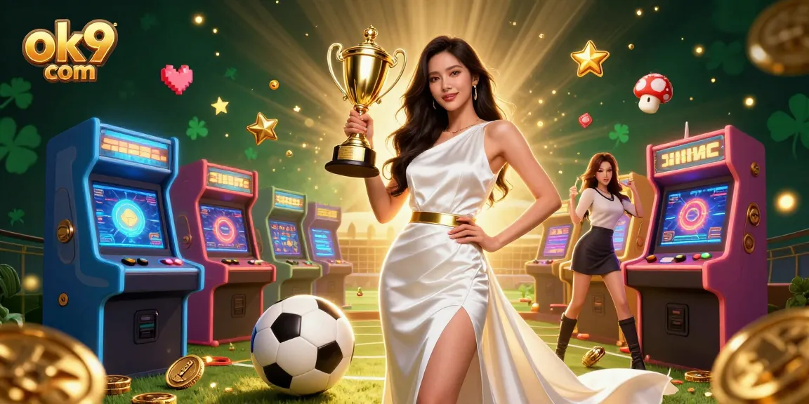 Experience thrilling wins with OK9 com in an engaging casino atmosphere featuring a triumphant winner.