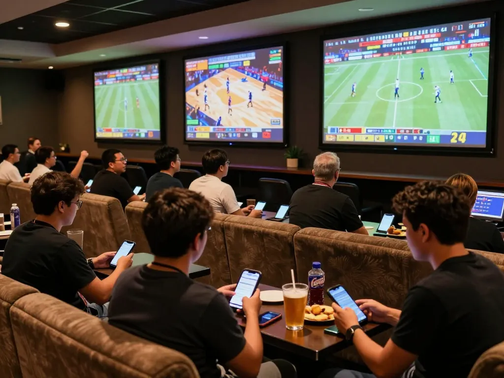 Witness the excitement of sports betting at GO8, where fans place bets and celebrate wins