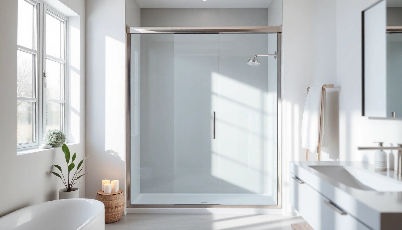 Elegant shower screen sliding door in a contemporary bathroom, emphasizing design and functionality.