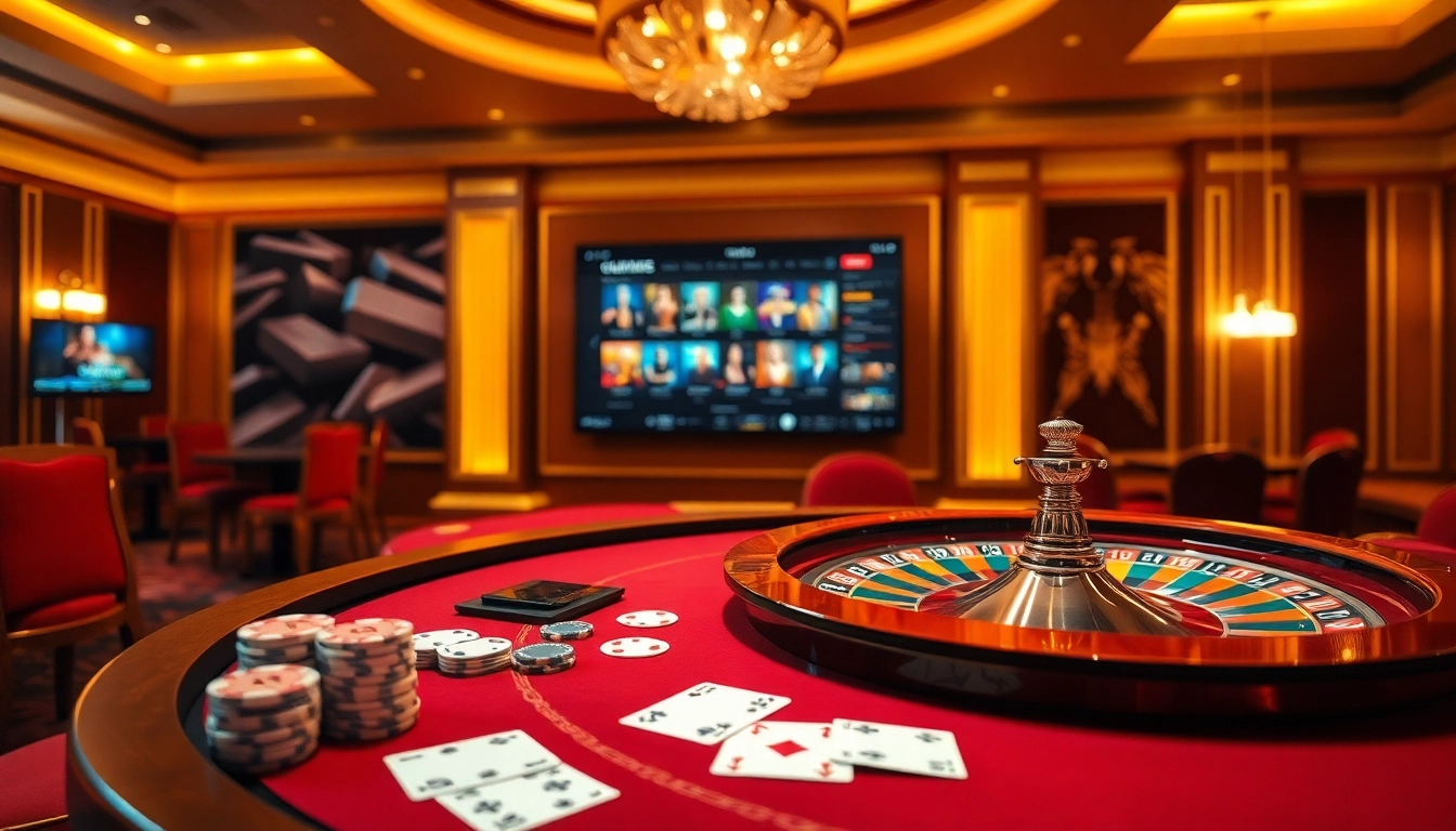 Experience high-stakes excitement at https://xx88.uk.com/ with a lavish casino setup showcasing poker chips and roulette.