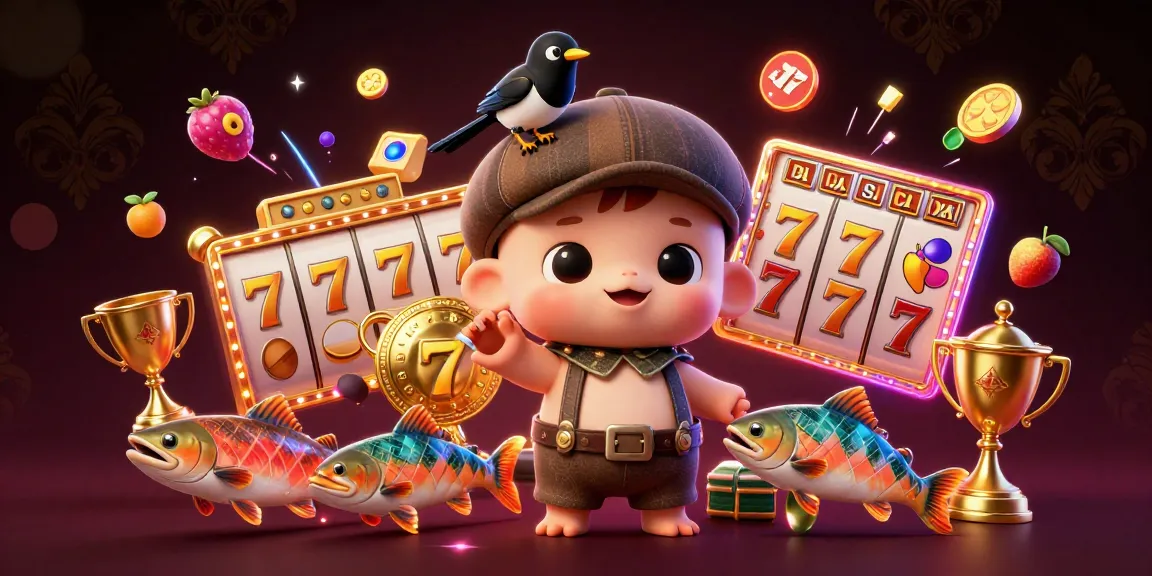 PHSKY's vibrant gaming scene showcases thrilling slot reels, gold coins, and playful characters.