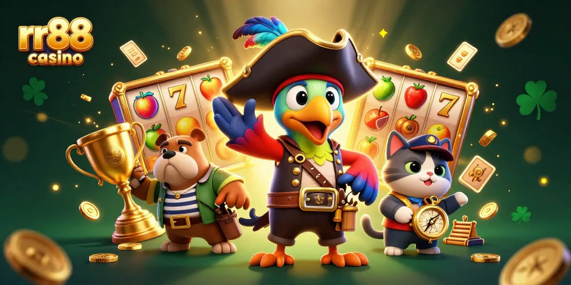 Experience the exhilarating world of rr88 casino with cartoon characters amidst vibrant slot elements and thrilling gameplay.